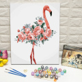 Paint by numbers kits for adults flamingo with flowers